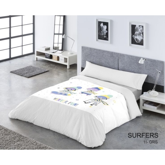 FUNDA NORDICA PASATA - SURFERS GRIS