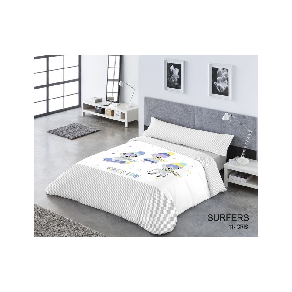 FUNDA NORDICA PASATA - SURFERS GRIS