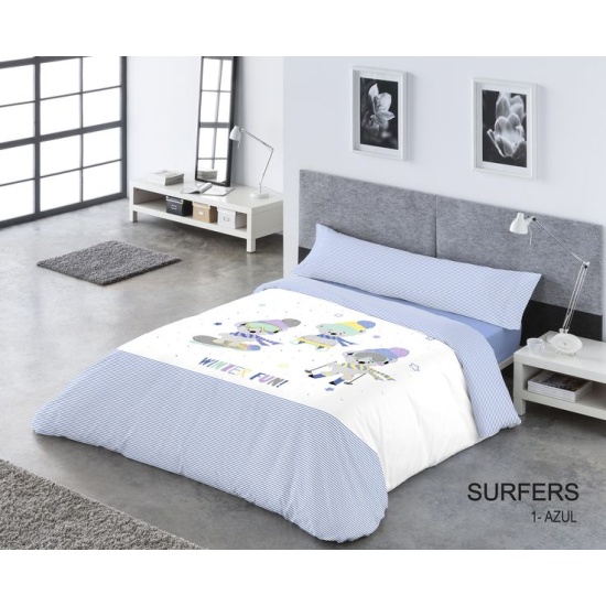 FUNDA NORDICA PASATA - SURFERS AZUL