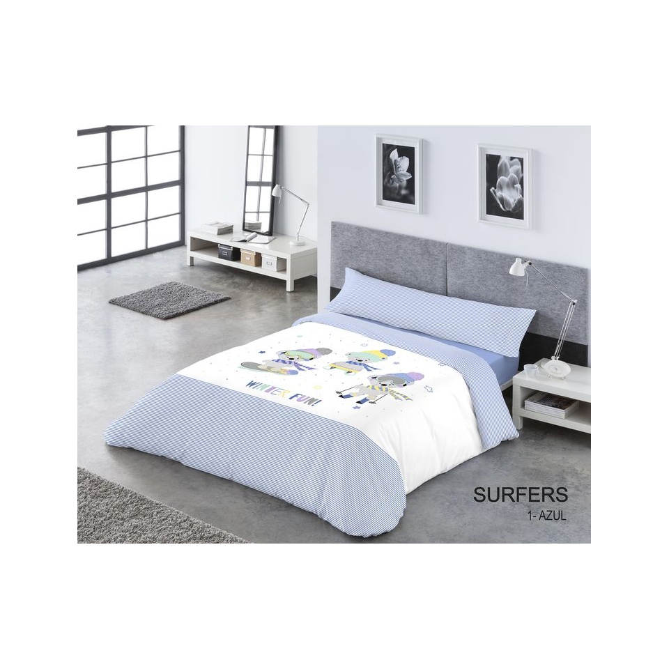 FUNDA NORDICA PASATA - SURFERS AZUL