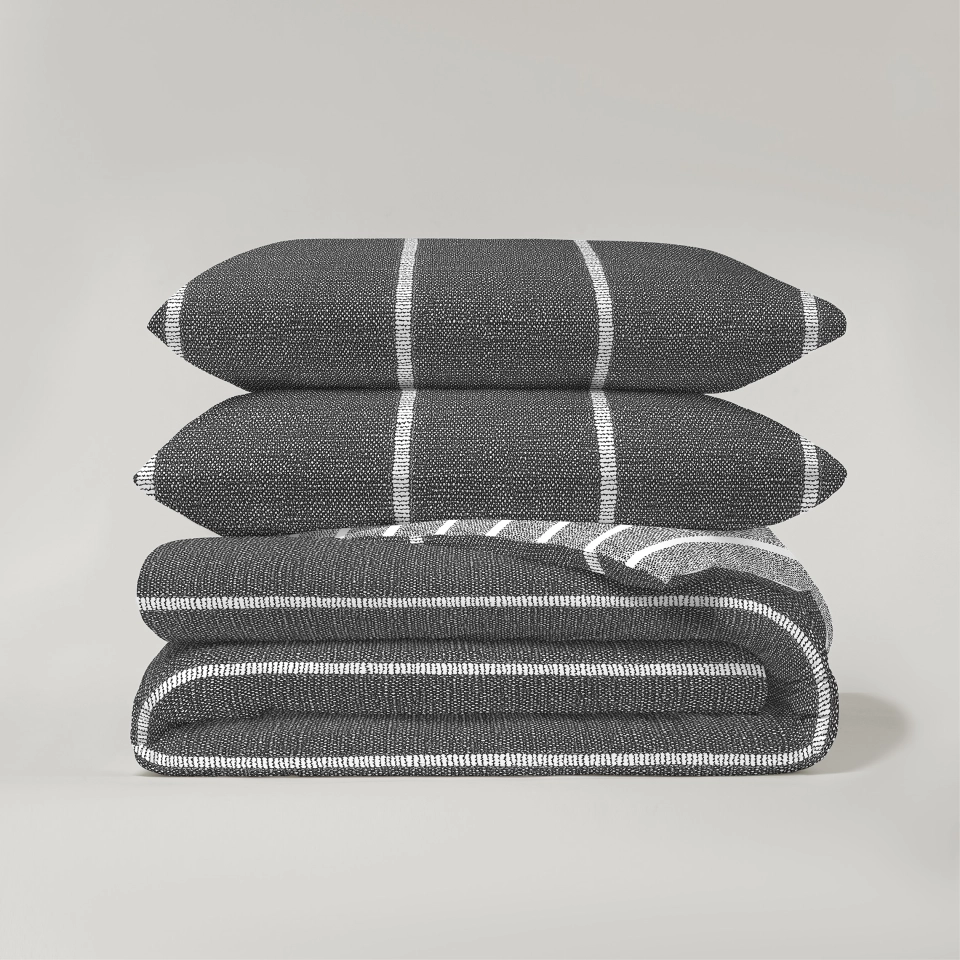 FUNDA NORDICA PASATA - ENEKO GRIS OSCURO